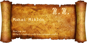Makai Miklós névjegykártya